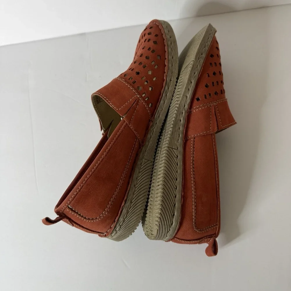 Josef Seibel  Sofie Leather Espadrille Loafer Women's Size‎ 5.5-6 EU 36 Orange